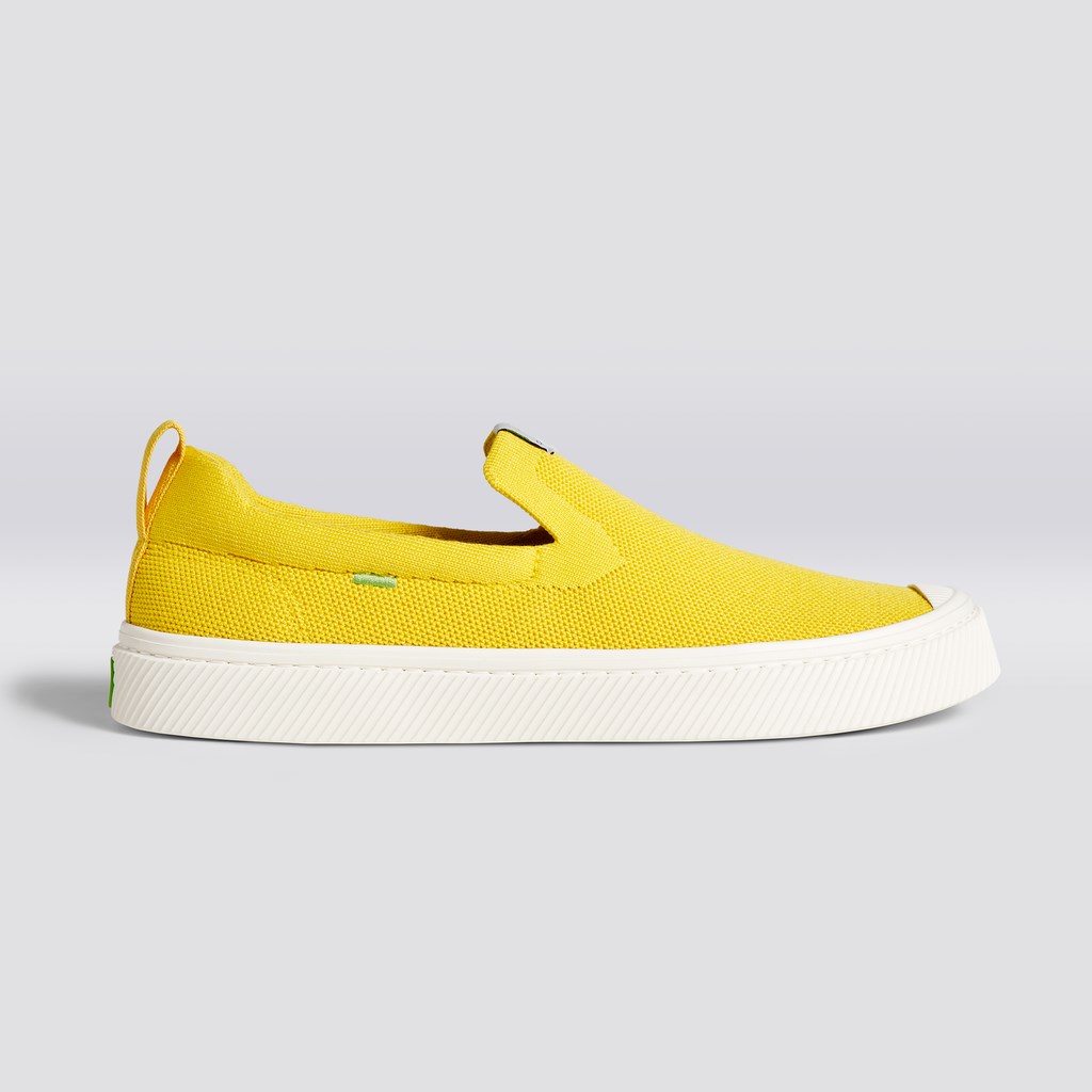 IBI Slip-On Cariuma Low Top Bamboo Weave Knit Vegan Jaune Femme | KPF-1533867